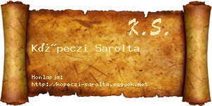 Köpeczi Sarolta névjegykártya