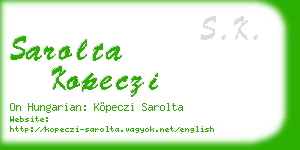 sarolta kopeczi business card